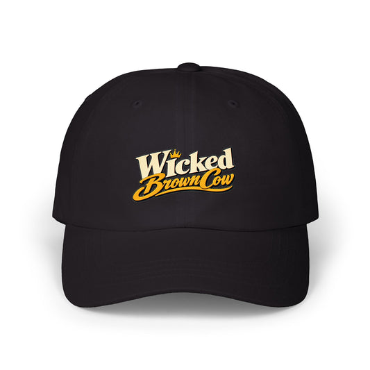 Wicked Brown Cow Logotype Black DTF Cap