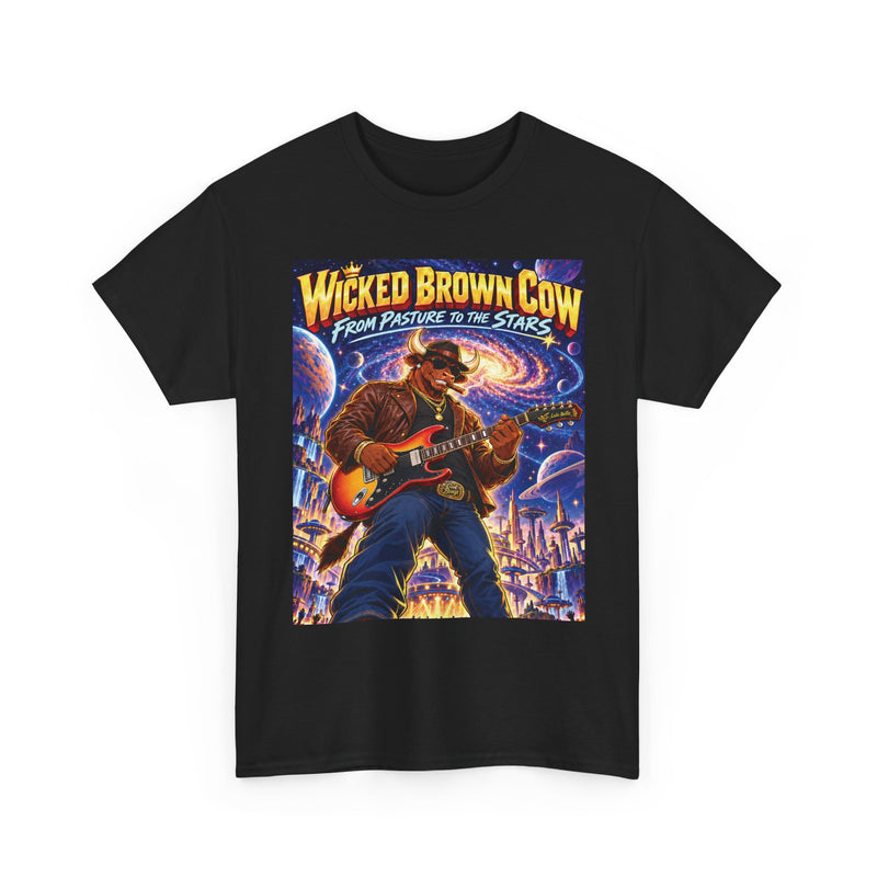 Wicked Brown Cow From Pasture to the Stars Comic Cover Tee